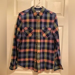 Ben Sherman Plaid Button Up Shirt size Medium with chest pocket